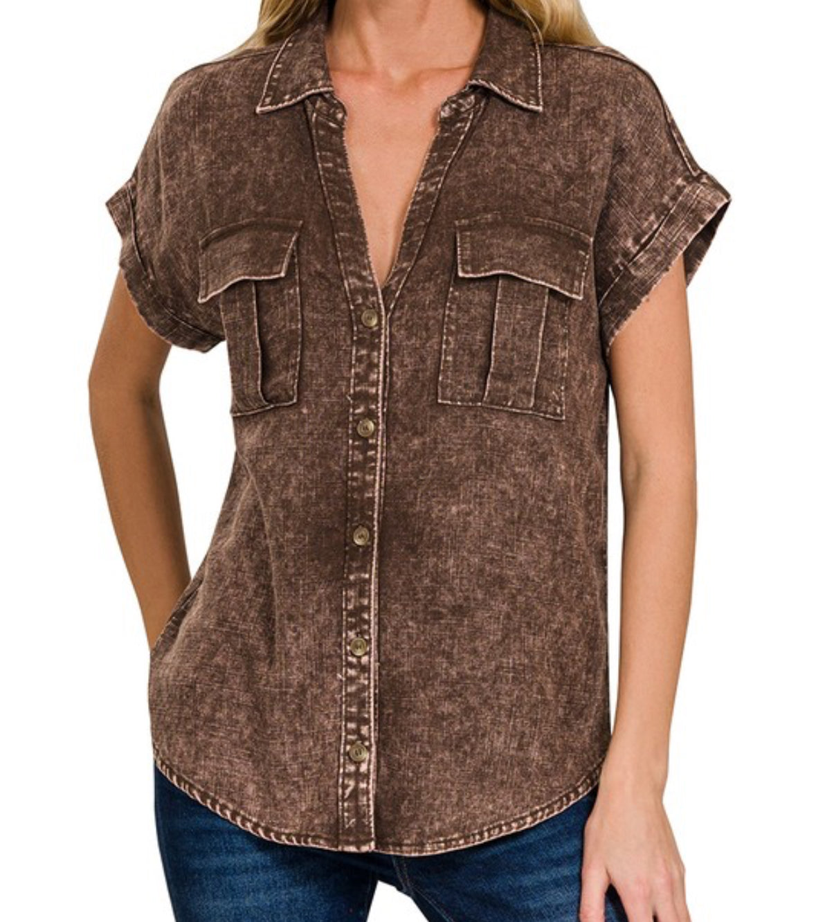 Lovera Linen Shirt/brown