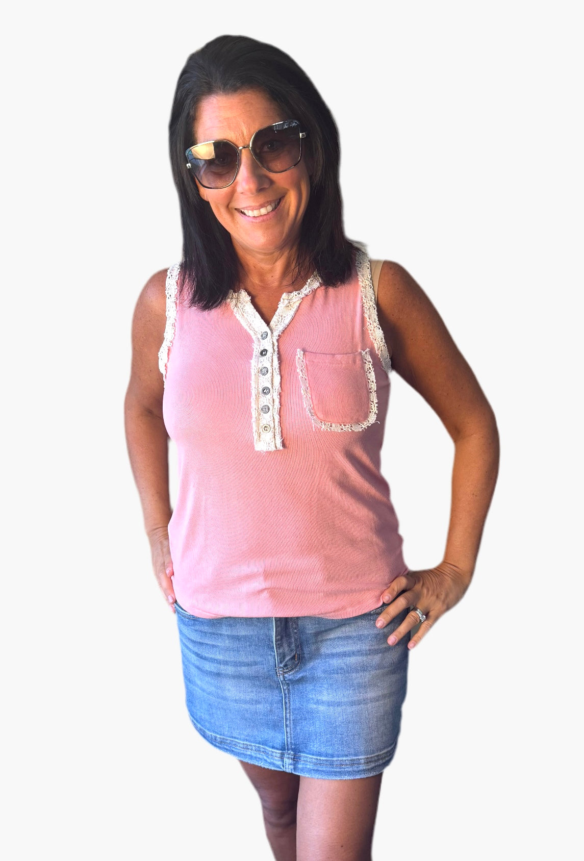 Pink Lacey Top