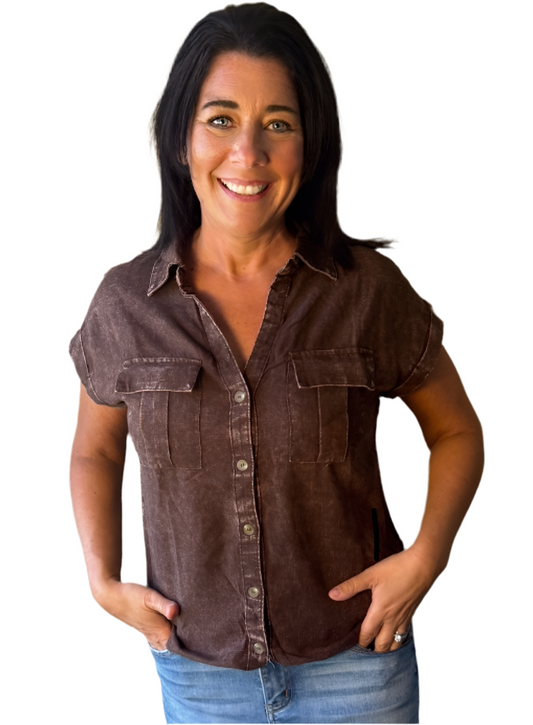 Lovera Linen Shirt/brown