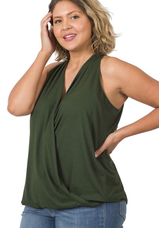 Aspen Halter Top/army green/plus size