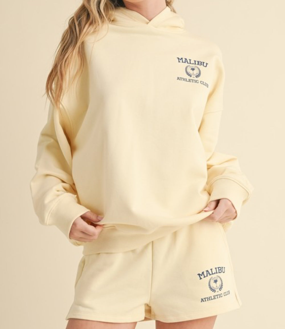 Malibu Athletic Club Hoodie/yellowish-cream