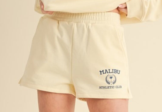 Malibu Athletic Club Sweatshorts/yellowish-cream