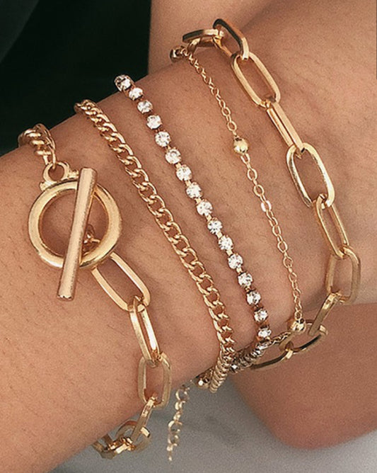 Penelope Paperclip Chain Bracelet Set