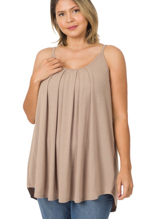 Belmar Cami with Adjustable Straps/mocha/plus size
