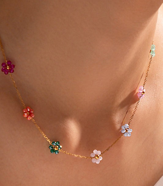 Flower Field Necklace/multi-color