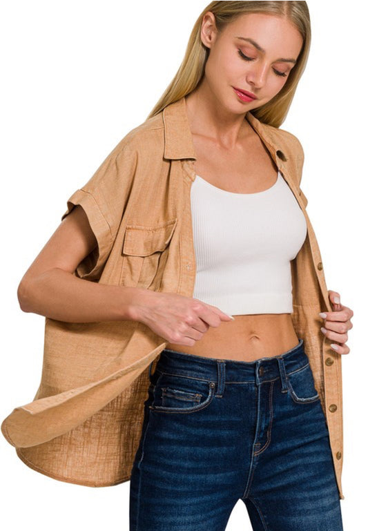 Lovera Linen Shirt/light camel