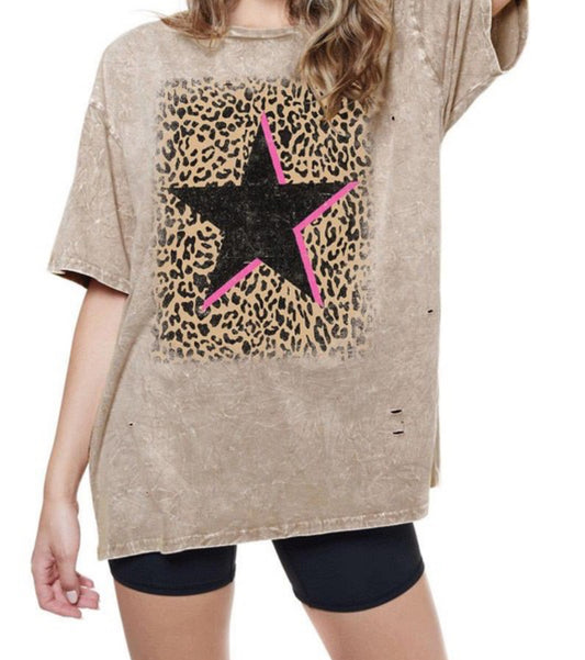 Leopard Star Tee
