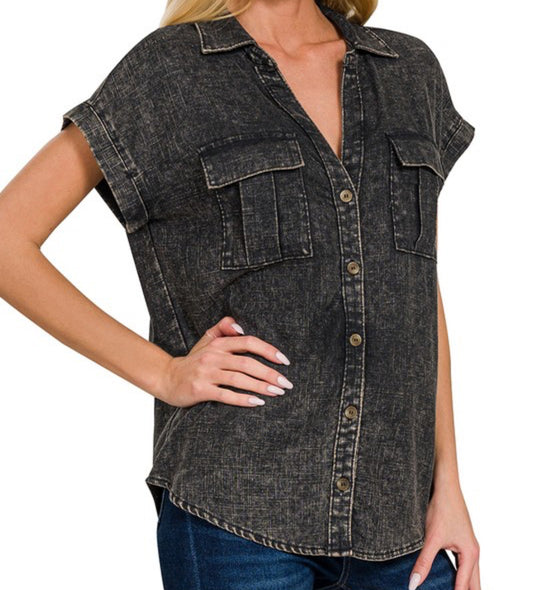 Lovera Linen Shirt/ash black